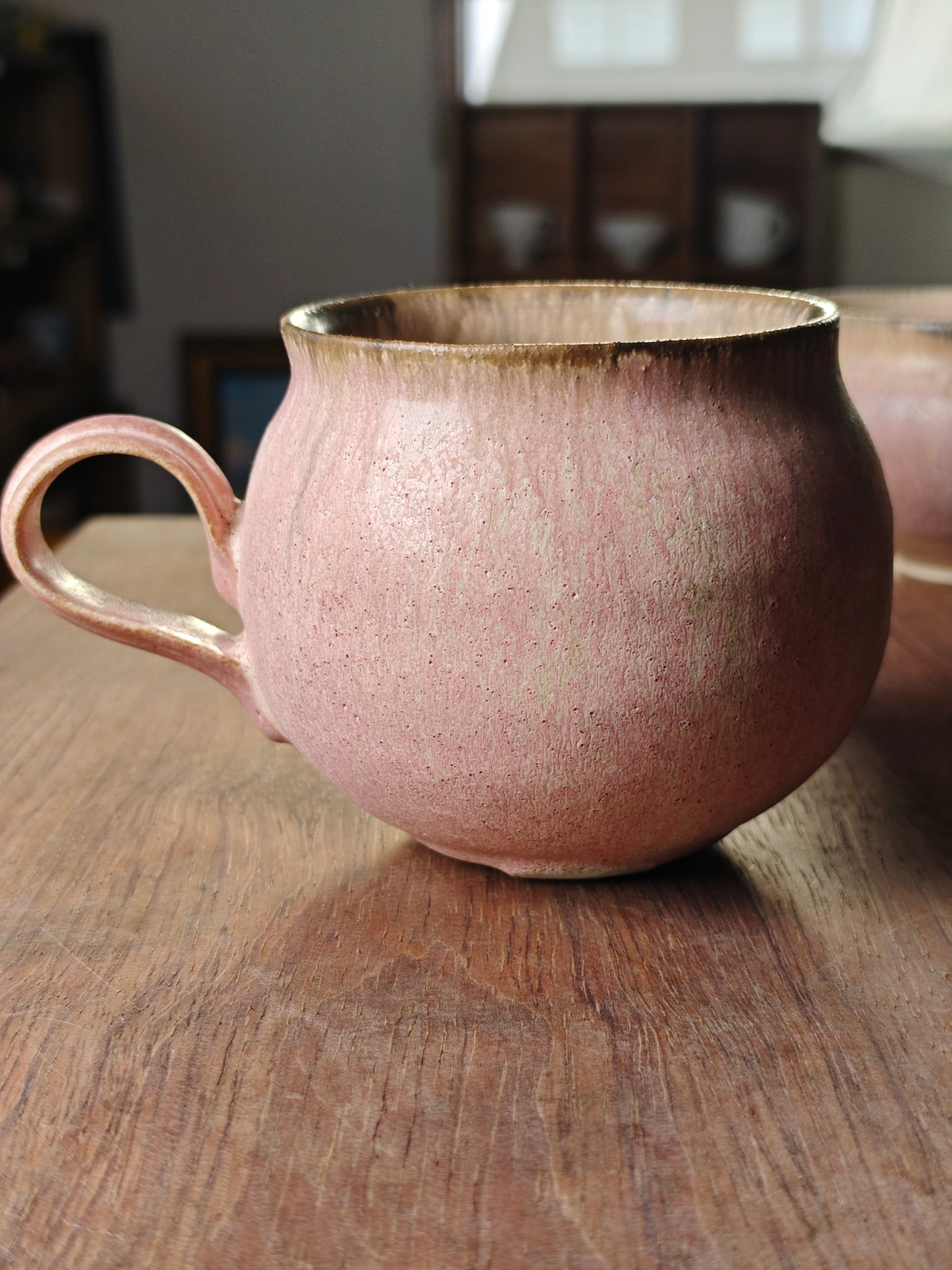 手作粉色咖啡杯 350ml Handmade coffee mug cup